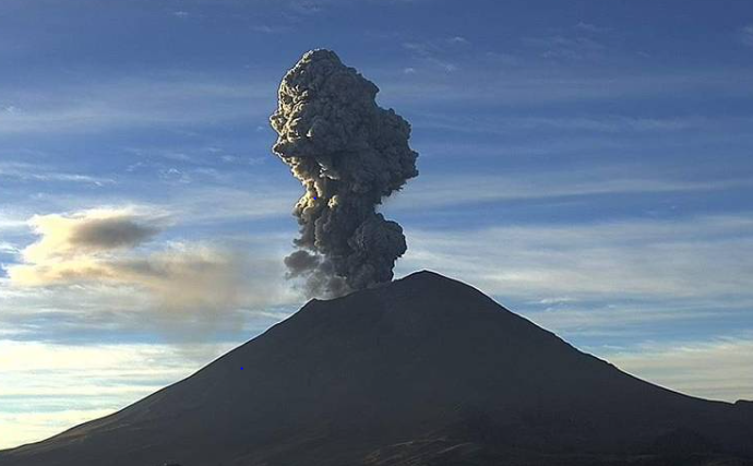 volcanpopocatepetllanzafumarolaymaterialincandescente